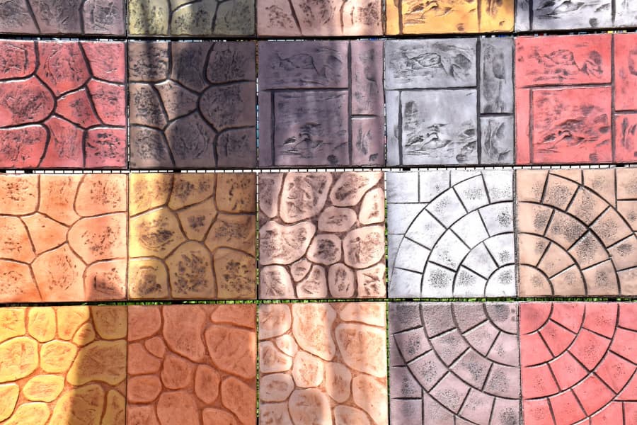 various stamped concrete floor patterns and colors