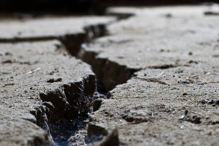 Large crack in concrete